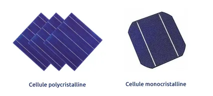 deux cellules différentes de silicium cristallin
