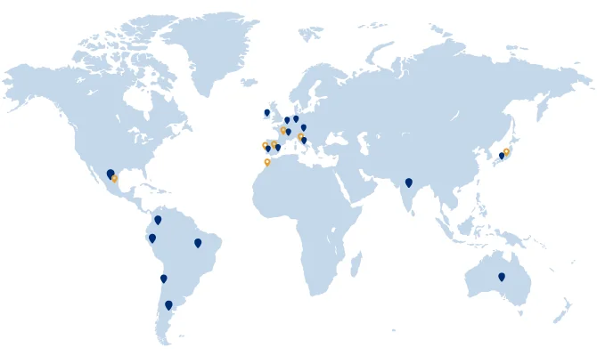 Mapa mundial de oficinas Selectra